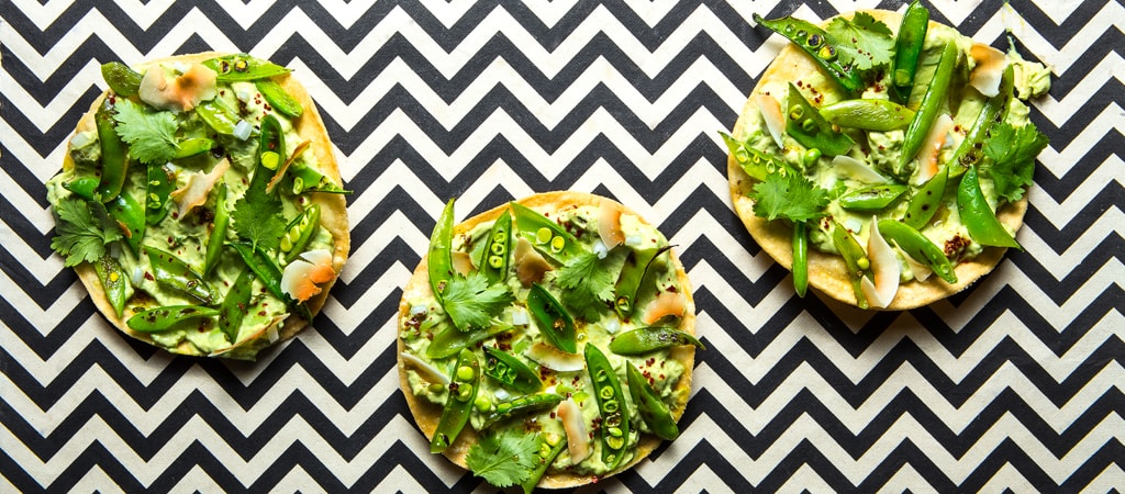 Tostadas with Charred Snap Peas and Avocado